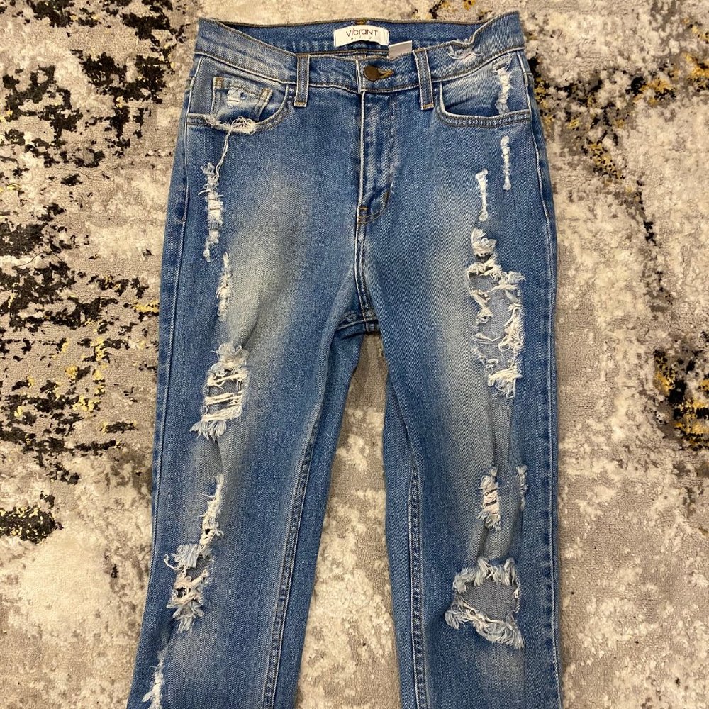 Vibrant Ripped Skinny Jeans